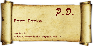 Porr Dorka névjegykártya